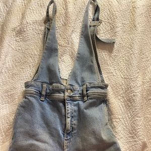Free people denim jumpsuit size 0